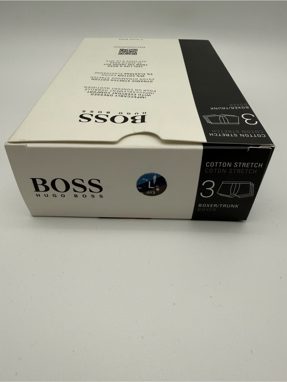 Hugo Boss Men’s 3-Pack Cotton Stretch Boxer Briefs - Grey, Blue, Black - Picture 5 of 8